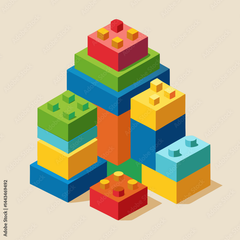 Fototapeta premium Colorful Toy Building Blocks