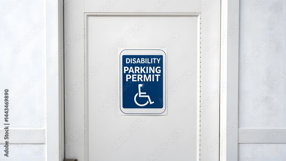 Disability Parking Permit Sign on Door