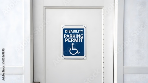 Obraz na płótnie Disability Parking Permit Sign on Door w salonie