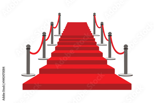 red carpet on stairs with red ropes
