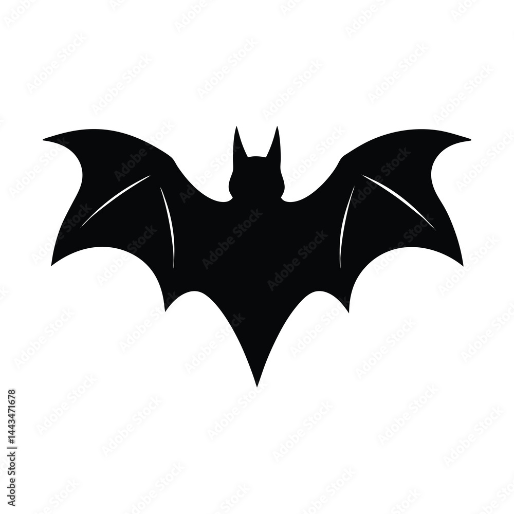 Fototapeta premium Sharp Isolated Bat Silhouette Vector Illustration