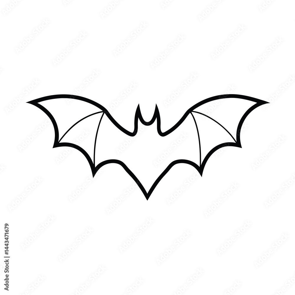 Obraz premium Modern Isolated Bat Silhouette Vector Illustration