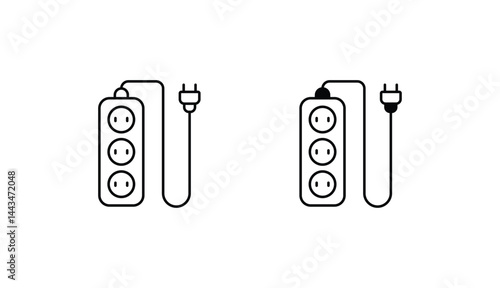 Extension Cord icon design with white background stock illustration