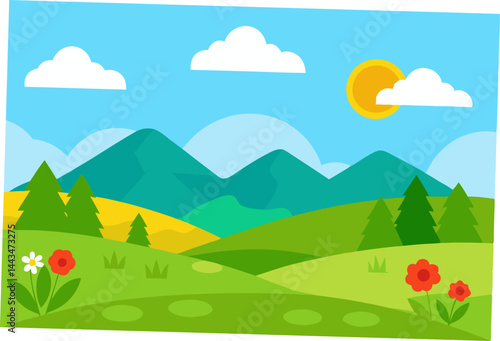 summer landscape with mountains