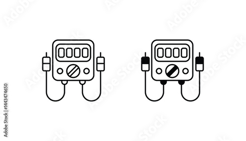 Voltage Meter icon design with white background stock illustration