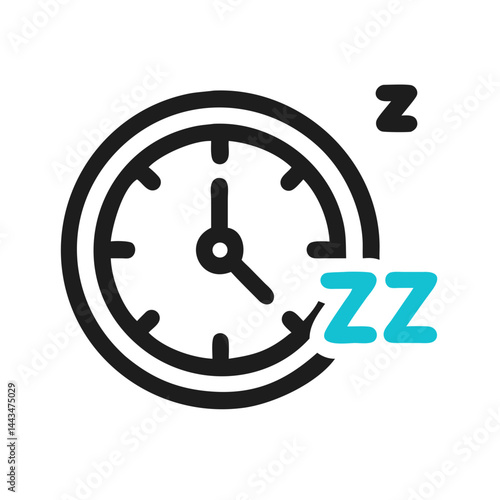 Sleeping Clock with ZZZ Icon — Time Management, Rest, Sleep Symbol