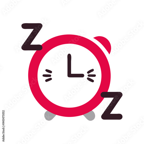 Sleeping Clock with ZZZ Icon — Time Management, Rest, Sleep Symbol