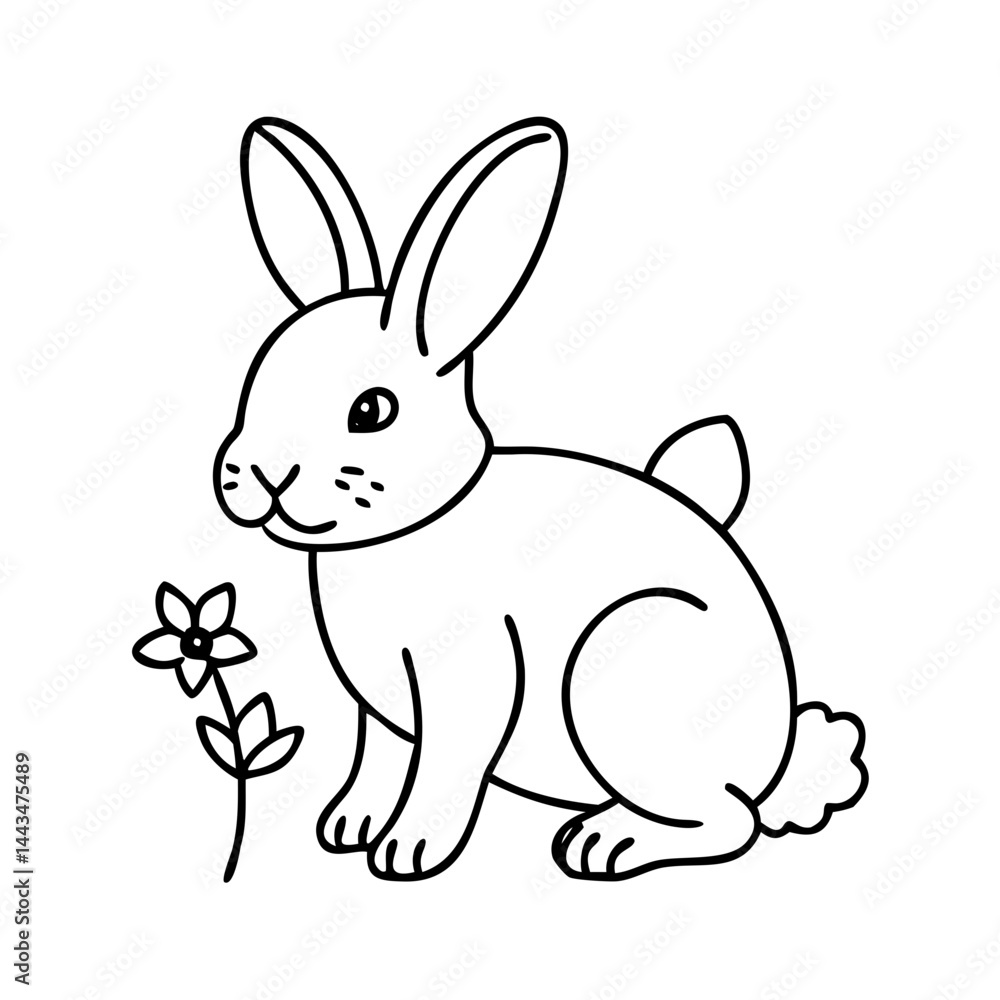 Obraz premium rabbit icon, rabbit vector illustration-simple illustration of rabbit, perfect for rabbit logos and icons