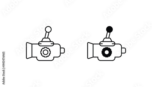 Gear Box icon design with white background stock illustration
