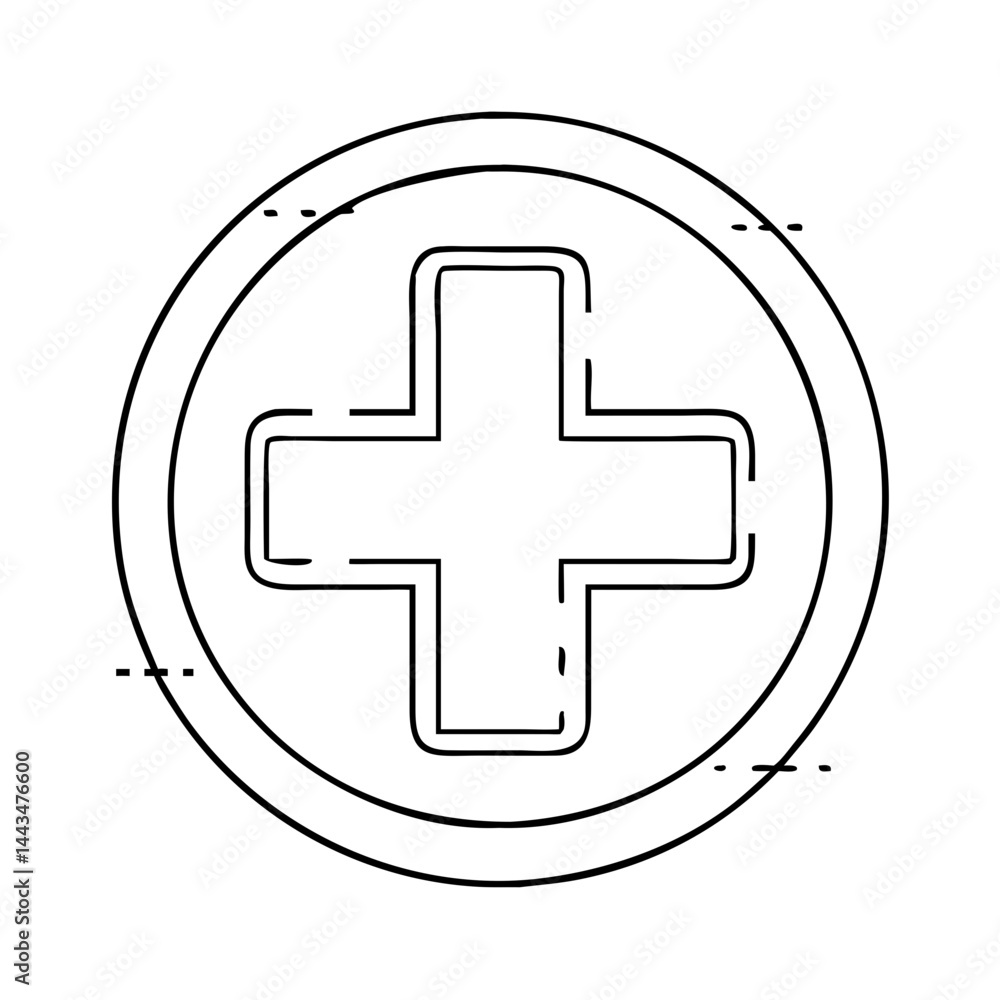 Obraz premium red cross icon, red cross vector illustration-simple illustration of red cross, perfect for red cross logos and icons