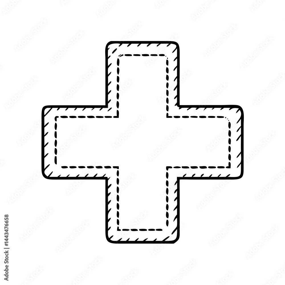 Obraz premium red cross sign icon, red cross sign vector illustration-simple illustration of red cross sign, perfect for red cross sign logos and icons