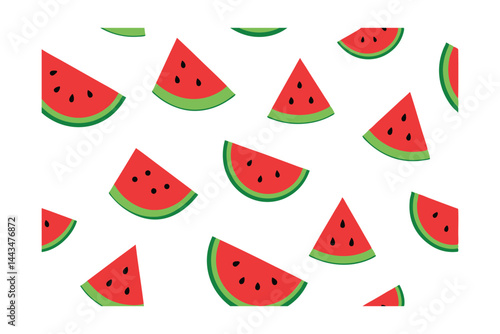 seamless pattern large ripe watermelon slices