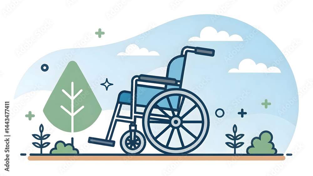 Wheelchair Outdoor Illustration