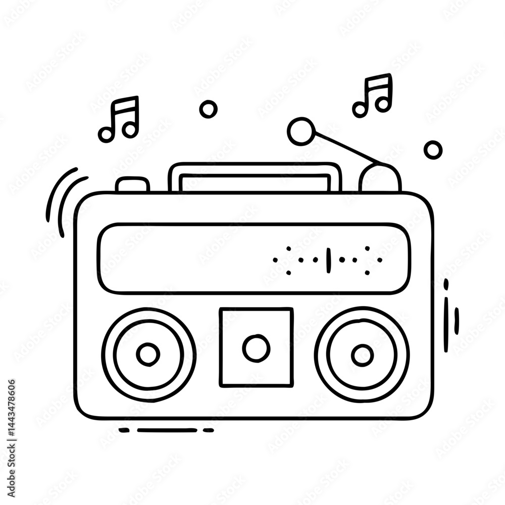 Fototapeta premium retro music player icon, retro music player vector illustration-simple illustration of retro music player, perfect for retro music player logos and icons