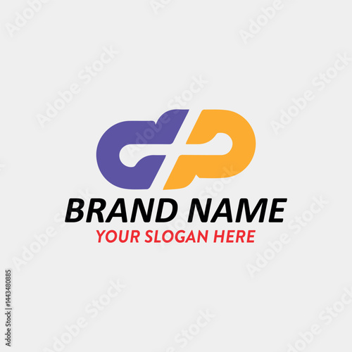 letters dp text logo design vector