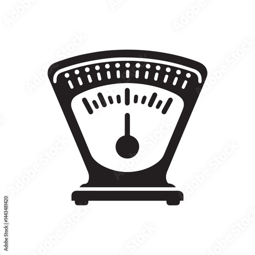Simple black and white weighing scale logo vector