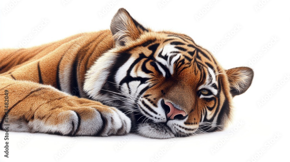Obraz premium a tiger is isolated on white background.