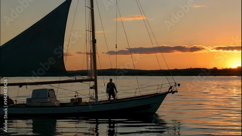 Sailboat at Sunset on the Water