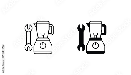 Blender Machine Repair icon design with white background stock illustration