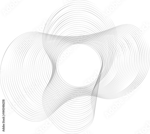 Circular mesh pattern formed by dynamic wave-like lines radiating outward in a fluid motion.