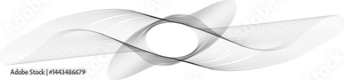 Abstract figure with circular mesh elements and fluid lines creating a whimsical radial design.