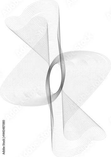 Elliptical mesh form with a central oval core and symmetrical flowing lines around it.