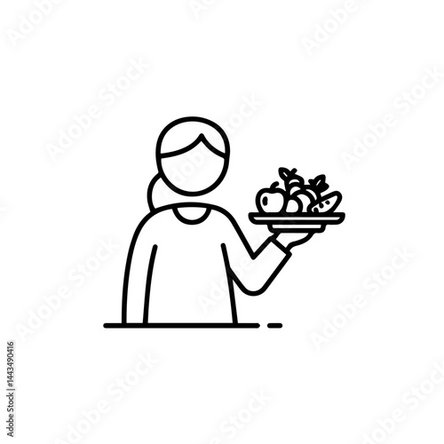 Nutritionist holding a plate of healthy fruits and vegetables  