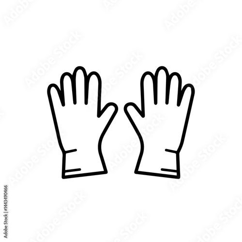 Medical gloves facing upwards on a minimalist background  