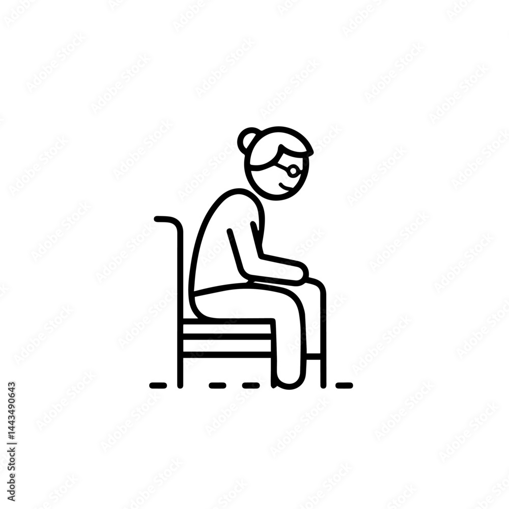 Elderly Person Displaying Contemplation While Sitting Elderly Person Displaying Contemplation While Sitting