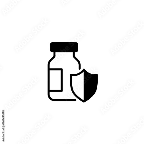 Medicine Bottle with Shield Symbolizing Protection  