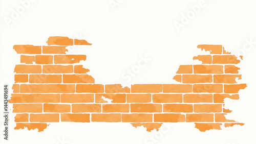 Brick wall background. Brick wall.  A fragment of a brick wall background. Illustration of a brick wall.