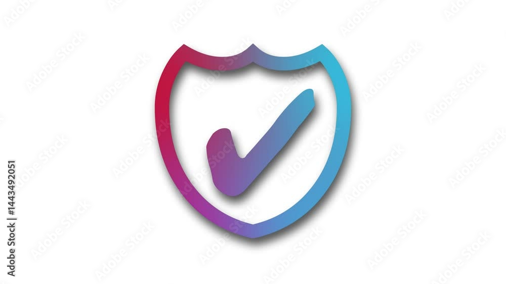 Security Checkmark Emblem Animation, Minimalist Check Mark Animation Security Checkmark Emblem Animation, Minimalist Check Mark Animation