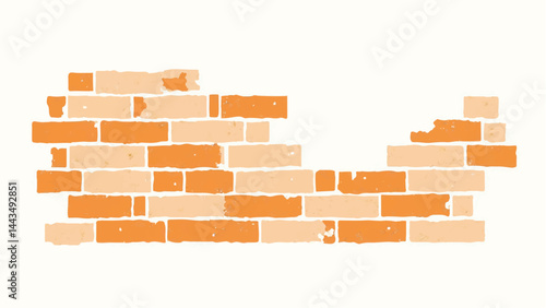 Brick wall background. Brick wall.  A fragment of a brick wall background. Illustration of a brick wall.
