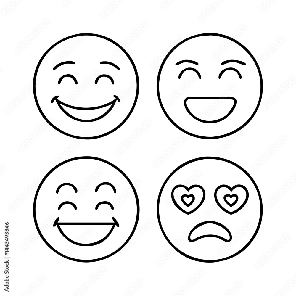 Fototapeta premium smileys emoji icon, smileys emoji vector illustration-simple illustration of smileys emoji, perfect for smileys emoji logos and icons