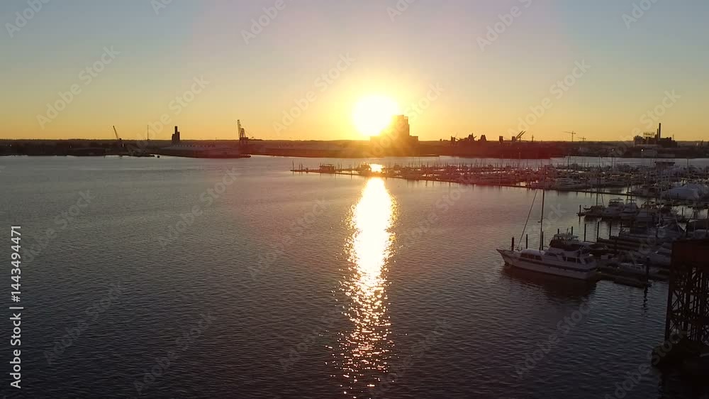 Aerial View of Baltimore Sunset from Canton, Looking Out Toward Locust Point from Baltimore Canton's Waterfront Aerial View of Baltimore Sunset from Canton, Looking Out Toward Locust Point from Baltimore Canton's Waterfront