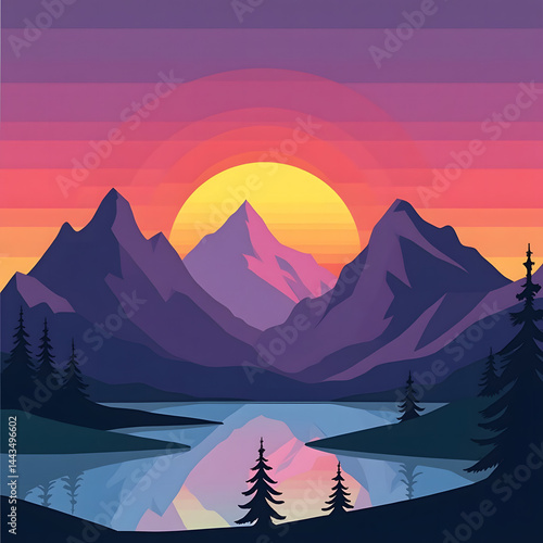 winter landscape with mountains
