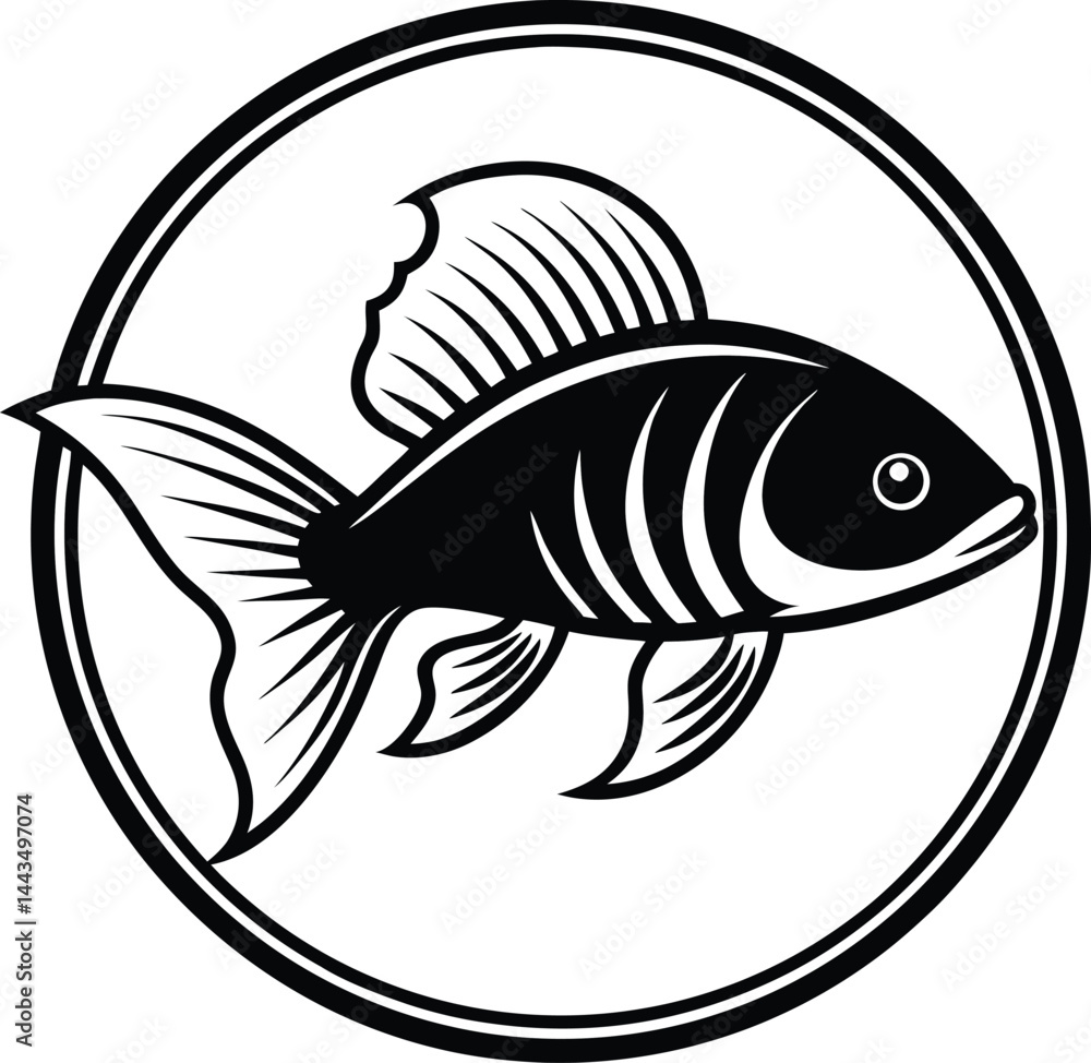 Obraz premium guppy fish logo silhouette 