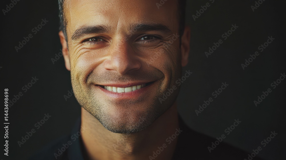 Fototapeta premium Professional portrait of smiling man in studio environment