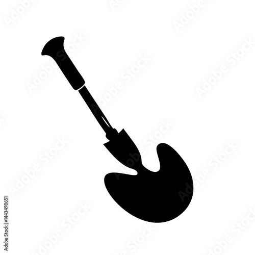 Black silhouette illustration of a bulb planter tool for gardening tasks