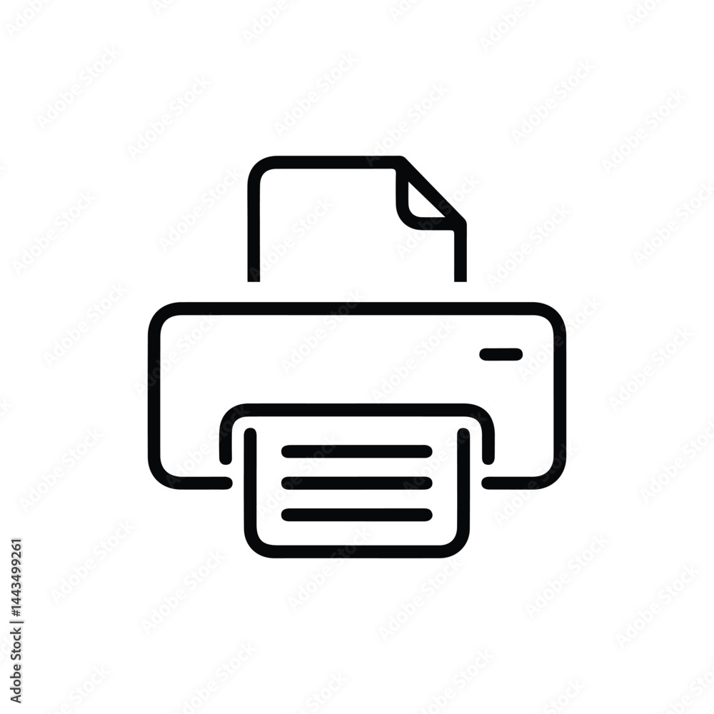 Printer line icon vector illustration on white background Printer line icon vector illustration on white background