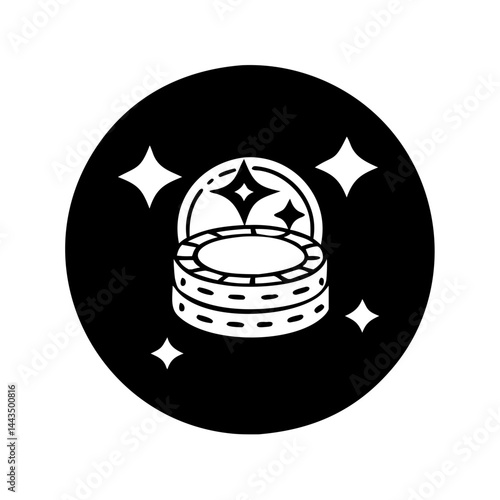 Elegant Gambling Chip Stack Graphic Design for Casinos and Poker Rooms