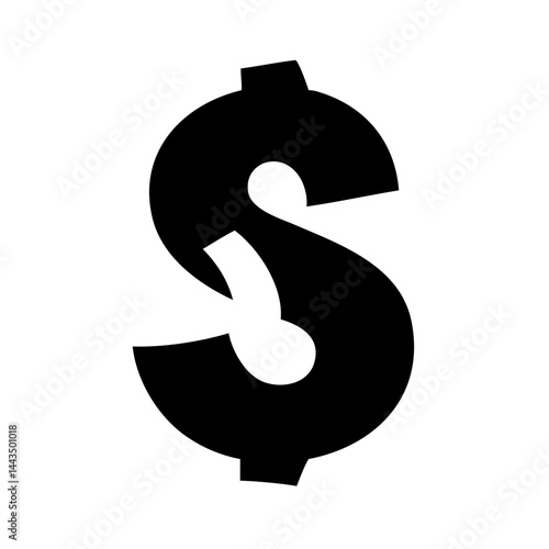 Simple black and white dollar sign on a plain white background