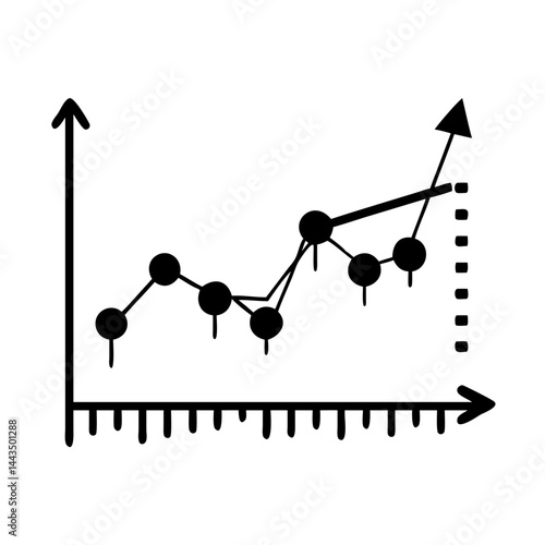 Simple line chart showing an upward trend with a secondary indicator line