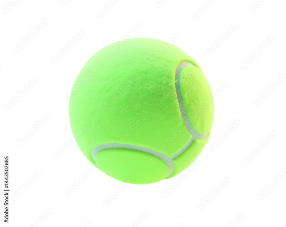 Vibrant Luminescent Green Tennis Ball Against a Plain Backdrop, Showcasing Texture, Color, and Sport Equipment in a Simple and Eye-Catching Manner
