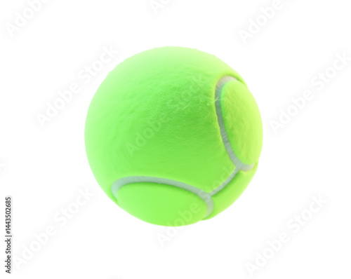Obraz na płótnie Vibrant Luminescent Green Tennis Ball Against a Plain Backdrop, Showcasing Texture, Color, and Sport Equipment in a Simple and Eye-Catching Manner w salonie
