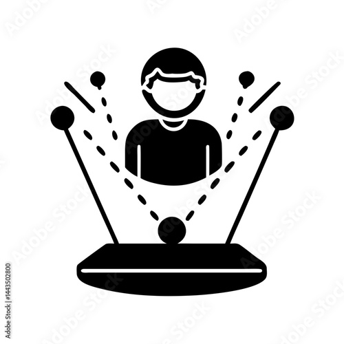 Hologram Technology with Human Figure Representing Immersive Virtual Reality Experience