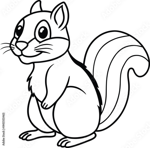 cute cartoon chipmunk outline