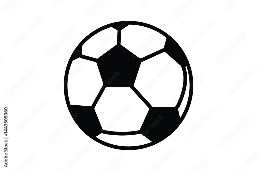 Soccer icon silhouette art vector on white background Soccer icon silhouette art vector on white background