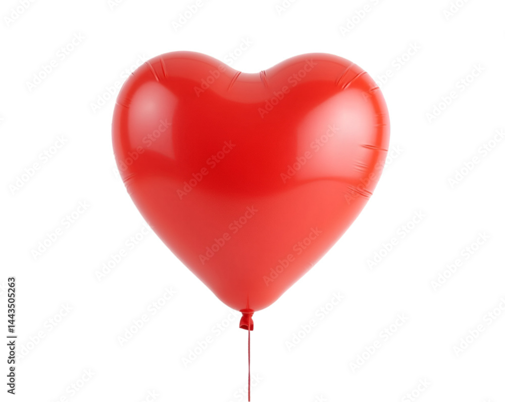 Vibrant Red Heart Shaped Balloon Floating on a Pure White Backdrop, Symbol of Love, Celebration and Affection with a Romantic and Cheerful Ambience Vibrant Red Heart Shaped Balloon Floating on a Pure White Backdrop, Symbol of Love, Celebration and Affection with a Romantic and Cheerful Ambience