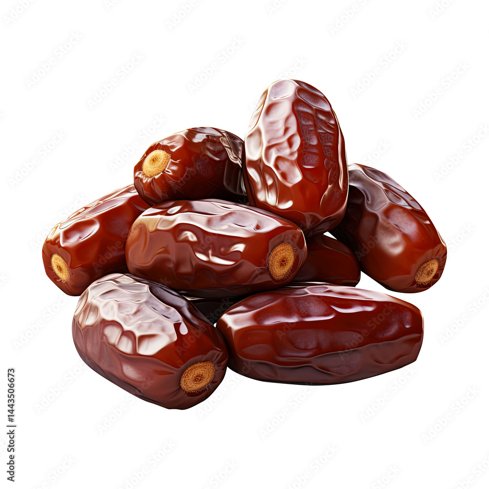 dates isolated on transparent white background, clipping path